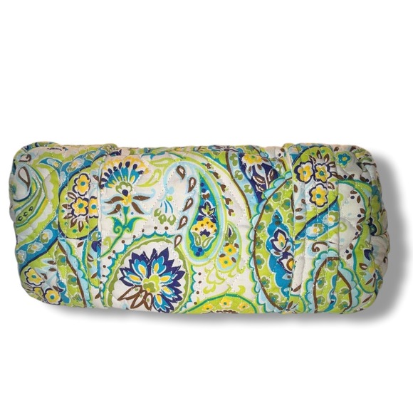 Santa Cruz Quilted Paisley Tote Bag Blue Green Yellow Floral Accent New - Picture 4 of 10